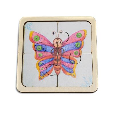 China Eco-Friendly Child Custom Board Educational Toy 10 Pcs Cubes Intelligence Board Cartoon Animal Model Wooden Puzzle For Kids for sale