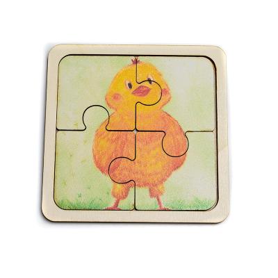 China High End Custom Learning Wood Eco-Friendly Toy Wooden Jigsaw Cartoon Puzzles For Toddlers for sale