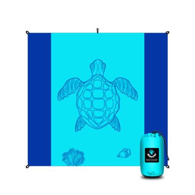 China Custom Printed Oversized Portable Waterproof Lightweight Durable Sandproof Beach Blanket Beach Mat for sale