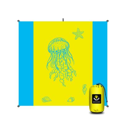 China Oversized Custom Printing Portable Waterproof Lightweight Durable Sandproof Beach Blanket Beach Mat for sale