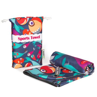 China QUICK DRY Wholesale Premium 100% Heat Transfer Printing Ultralight Beach Towel for sale