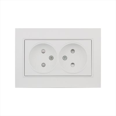 China ANTI-FIRE PC 250V 16A DOUBLE SOCKET, RUSSIAN DOUBLE SOCKET, EUROPEAN SOCKET for sale