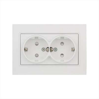 China ANTI-FIRE PC 250V 16A DOUBLE GERMANY SOCKET, DOUBLE 16A SOCKET, 16A SOCKET for sale