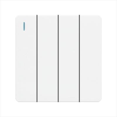 China ANTI-FIRE PC 250V 10A 4 BAND 1 WAY WALL SWITCH WITH NEON, ANTI-FIRE PC METAL MEDIUM PLATE for sale