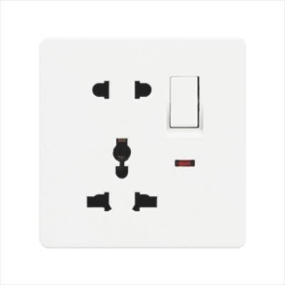 China PC FRAME 250V 13A SWITCH SOCKET WITH LED, 5PIN UNIVERSAL SOCKET, ANT-FIRE PC 1.5MM THICKNESS METAL for sale