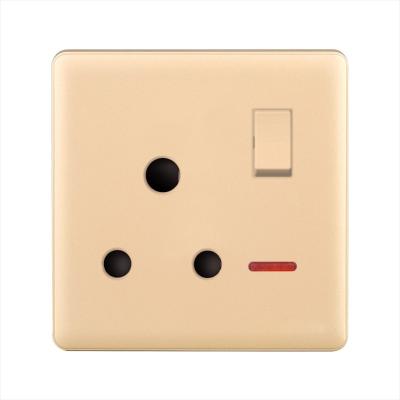 China PC FRAME 250V 15A SWITCHED SOCKET WITH LED, ANTI-FIRE PC 1.5MM THICKNESS METAL for sale