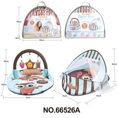 China Easy to Carry Multifunctional Crib Warm Baby Pad 2 in 1 Baby Crawling Pad Rattler Sleep Tent for sale