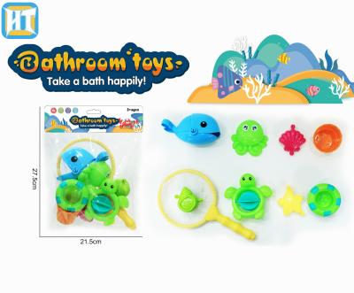 China Hot Selling Eco-friendly Material Summer Kids Plastic Bath Fishing Game Set Toys Fishing Game Toys for sale