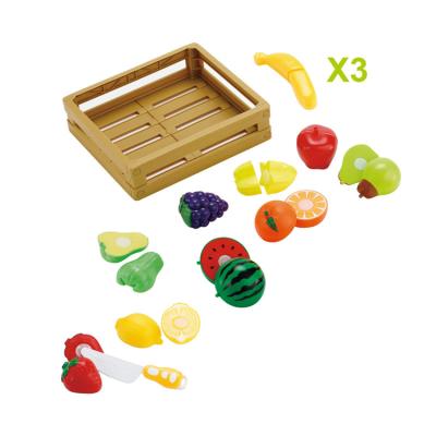 China Preschool Children Play Set House Educational Role Pretend Game Toys Children Cutting Fruit Vegetable Game Hardcover Toy for sale