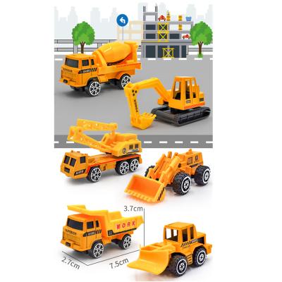 China Toy Amazon Hot Sale Diecast Orange Color Car Mini Truck Alloy Engineer Model Toy Set For Children for sale