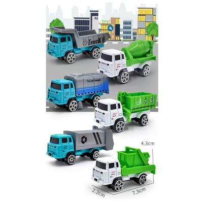 China Toy Blister Card Packaging Slide Diecast Vehicle Toy Set 6 PCs Combine Transporter Truck Toy for sale