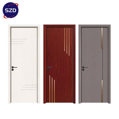 China SZD Sound Insulation Interior Doors Bedroom Door Modern White Wood Laminate Door Design for sale