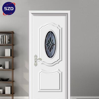 China Modern SZD Hot Selling 2021 Latest Design American Style Luxury Interior Solid Wood Doors for sale