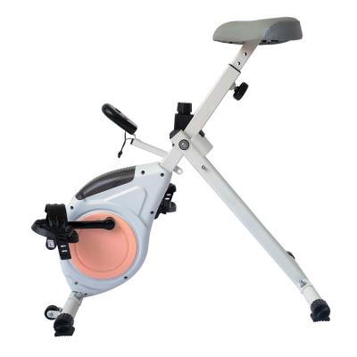 China Magnetic Adjustable Height Indoor Folding Adjustable Height Under Desk Pedal Exercise Bike With Steering Wheel for sale