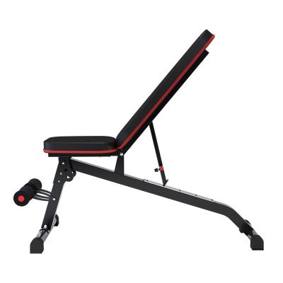 China Newest Design Folding Slope Indoor Body Workout Dumbbell Flat Stool Weigh Press Bench With Leg Extension for sale