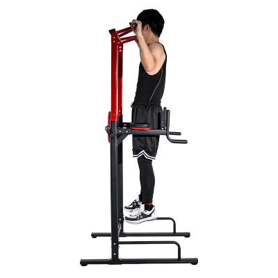 China Home Training Adjustable Chin Up Dip Station Home Use Gym Strength Stand Pull Up Bar With Back Pad for sale