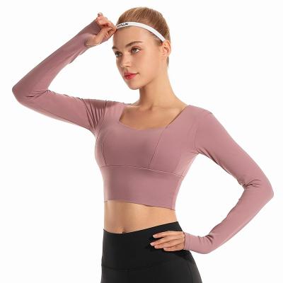 China High Waist Long Tight Crop Top Yoga Top Womens Breathable Activewear for sale