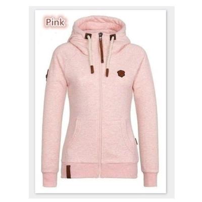 China Wholesale Women Anti-pilling Full Zipper Hoodie With Pockets Custom Gym Causal Blank Jacket for sale