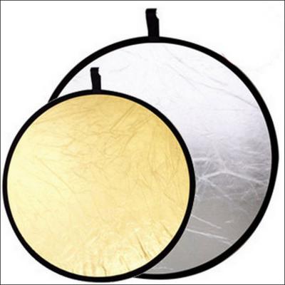 China Wholesale Professional 2 Light In 1 Portable Light Folding Reflector 60cm Round Silver Gold for sale