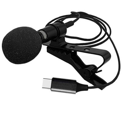 China Professional Interview Cable Type Live Recording Mobile Lavalier Protable MIC TYPE-C Studio Microphone for sale