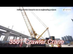 jib 96m and 298kw engine power 350t crawler crane for heavy duty