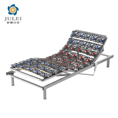 China Adjustable (height) Customized Edge Queen Size Split Remote Adjustable Bluetooth Function Flexible Wired Electric Bed Frame For Villa Application for sale