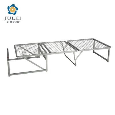 China Foldable New Technology Small Packing Carry More 300Kg Adjustable Fine Frame White Folding Bed Frame Queen for sale