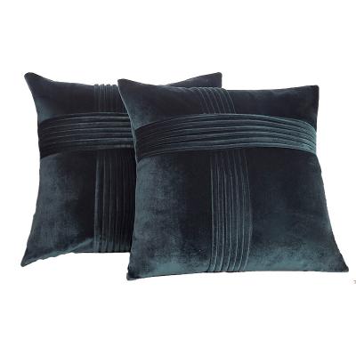 China PORTABLE Custom Car Super Soft Luxury Soft Decorative Cushion Velvet Stripe Velvet Pillowcase Bedroom Sofa Soft Velvet Pillow Case for sale