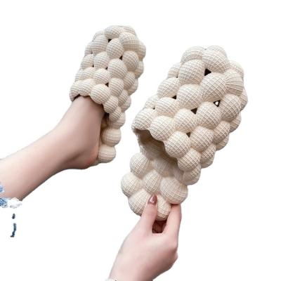 China Cushioning Personality Unisex Bubble Man Women Cool Slippers Shape Shit Feeling Sandals Home Massage Slippers Bubble Slippers for sale