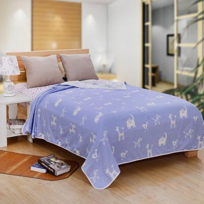 China Six-Layer Gauze Summer Cartoon Jacquard Sizes Cool Comforter Sleep Towel Covering Different Cotton Wholesale for sale