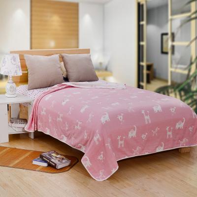 China Six-Layer Summer Cool Cartoon Cotton Jacquard Comforter Sleep Towel Covering Thin Breathable Gauze for sale