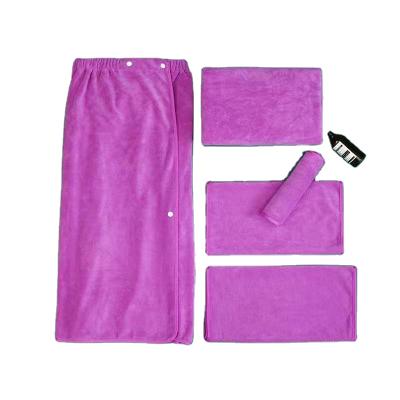 China High Quality QUICK DRY Spa Towel High Quality Salon Towel Microfiber Beauty Salon Towel Custom Logo Five Towel Set for sale