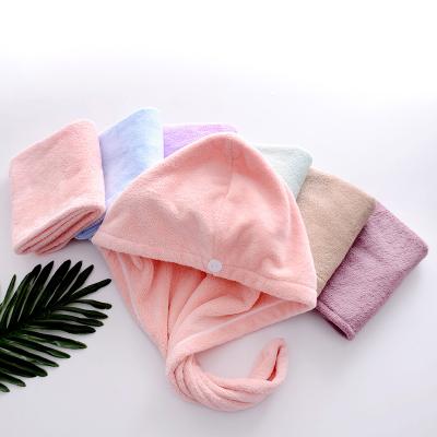 China Custom Super Absorbent QUICK DRY Logo Quick Magic Fast Drying Microfiber Hair Towel Turban Wrap for sale