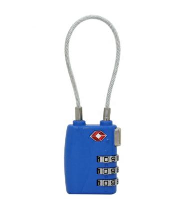 China TSA Approved Luggage Locks, Combination Travel Cable Lock, Adjustable 3-Digit Padlocks with Alloy Body, None for sale