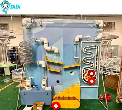 China Indoor Playground Plastic Tube Pipe Magnetic Building Blocks Toy Interactive Ball Wall Games for sale