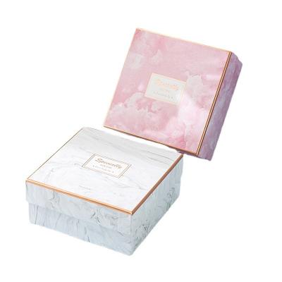 China Recyclable Custom Luxury Eco Friendly Beauty Hair Extensions Magnetic Closure Gift Paper Folding Box Packaging Pink Marbling Gift Box for sale