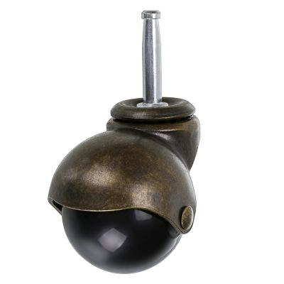 China PIVOT 1.5 Inch 2 Inch Antique Gold Finish Casters Wheel Handle Neck Stem Small Polypropylene Ball Casters for sale