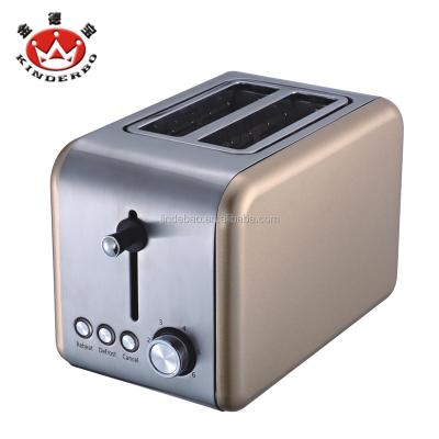 China 850W Automatic Function Stainless Steel 2 Slice Wide Slot Automatic Bread Toaster for sale