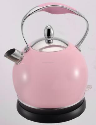 China Pinky Lovely Design Stainless Steel Kettle Electric Water Heater Tea Pot 360 Degree Rotation Base for sale