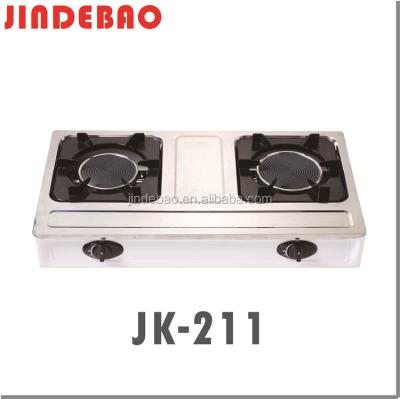 China High Quality Stainless Steel JK-211 Infrared 2 Burners Powerful LPG China Tabletop Gas Stove for sale