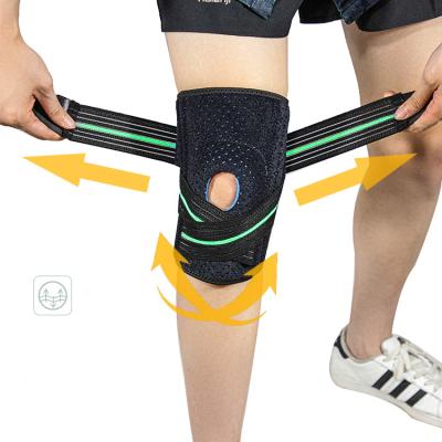 China Wholesale Breathable Strap Compression Knee Support Pads Sleeves Knee Pads Elastic Nylon Knee Brace Silicon With Spring for sale