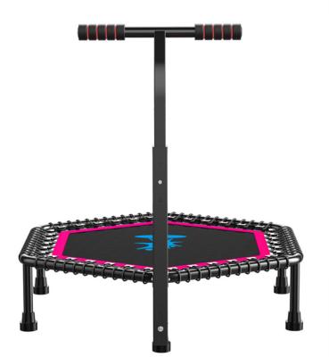 China Professional Jumping Trampoline Fitness Trampoline Springs Hexagonal Closed Steel Bungee Trampoline With With Armrests And Suction Cups for sale