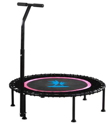 China 40 Inch Springs Bodybuilding Handrails Customizable Home Indoor Steel Enclosed Fitness Trampoline Efficient Burning Indoor Trampoline Wholesale for sale