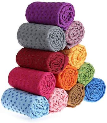 China Superfine Fiber+PVC Yoga Mat Towel Custom Printed Sport Non-slip Simple Outdoor Yoga Mat Towel for sale