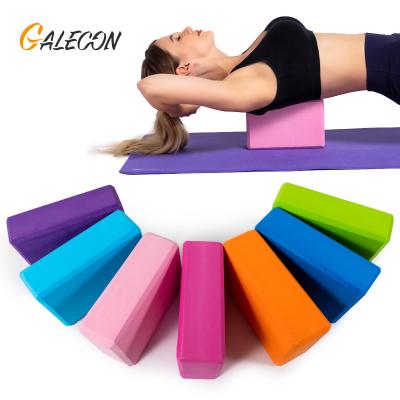 China Hot Yoga Block Manufacturer Colorful High Density Yoga GALECON Yoga Pilate Bare Block Manufacturer Recycled EVA Material for sale