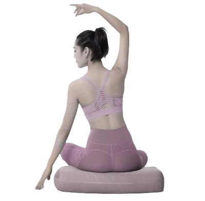 China Comfortable Yoga Pilate Cushion High Density Yoga Pillow Meditation Pillow Covered Machine Washable Suede Pillowcase With Handle for sale