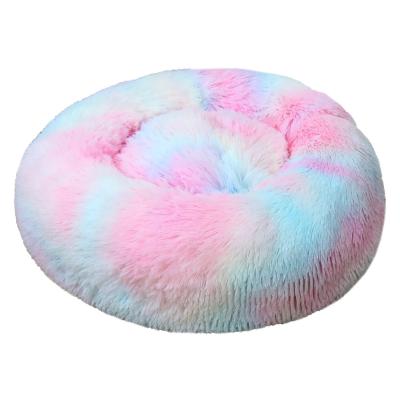 China Amazon Breathable Top Selling Pet Products Luxury Pet Supplies Pet Bed Raised Plush Felt Small Round Egg Dog Donuts Luxury Pet Bed for sale