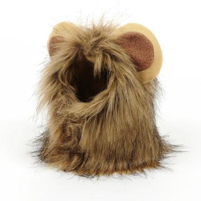 China Wholesale Viable Hair Cat Pet Puppy Cosplay Costume Hat Wig Cat Lion Panda Mickey Mane Wig Cat for sale