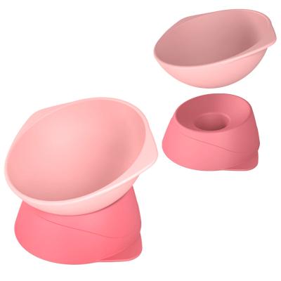 China New Arrival Viable Cat Shape Raised Elevated Cat Bowl Cat Neck Protection Food Feed Dog Bowl 15 Degree Silicone Sloped for sale