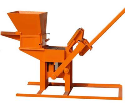 China Building Material Shops QTS2-40 Economical Small Manual Clay Block Brick Making Machine For Family Use for sale